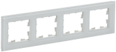 BRITE Рамка 4 поста РУ-4-2-БрБ стекло белый - артикул BR-M42-G-K01