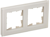 BRITE Рамка 2 поста РУ-2-2-БрВа стекло ванильный - артикул BR-M22-G-K10