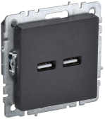 BRITE Розетка USB A+A 3.1А РЮ10-1-БрЧ черный - IEK (ИЭК), артикул BR-U21-D31-K02