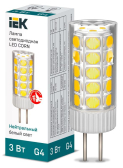Лампа светодиодная CORN капсула 3Вт 12В 4000К керамика G4 - IEK (ИЭК), артикул LLE-CORN-3-012-40-G4