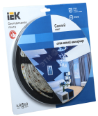 Лента светодиодная LEDх60/м 5м 4.8w/m 12в IP65 синий eco - артикул LSR1-7-060-65-1-05