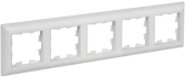BRITE Рамка 5-местная РУ-5-БрАБ арктический белый/белый IEK - артикул BR-M52-12-K91