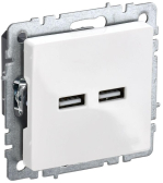 BRITE Розетка USB A+A 5В 3,1А РЮ10-1-БрБ белый - IEK (ИЭК), артикул BR-U21-D31-K01