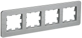 BRITE Рамка 4 поста РУ-4-1-Бр металл алюминий RE AL IEK - артикул BR-M42-M-21-K47