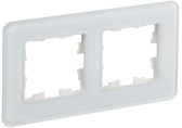 BRITE Рамка 2 поста РУ-2-2-Бр стекло белый RE IEK - артикул BR-M22-G-41-K01