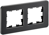 BRITE Рамка 2 поста РУ-2-1-Бр металл черный RE IEK - артикул BR-M22-M-01-K02