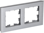 BRITE Рамка 2 поста РУ-2-1-БрА металл алюминий - IEK (ИЭК), артикул BR-M22-M-K47