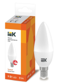 Лампа светодиодная C35 свеча 9Вт 230В 3000К E14 - IEK (ИЭК), артикул LLE-C35-9-230-30-E14