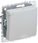 BRITE Розетка с заземлением с защитными шторками и крышкой 16А IP44 РСбш10-3-44-БрЖ жемчуг - артикул BR-R16-16-44-K36