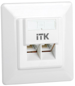Внутренняя инф. розетка RJ45 кат. 5Е UTP 2 порта | CS2-1C5EU-2-1 | ITK - артикул CS2-1C5EU-2-1