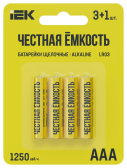 Батарейка щелоч. Alkaline LR03/AAA (4шт/блистер) ПРОМО | ABT-LR03-OP-L04A | IEK - артикул ABT-LR03-OP-L04A