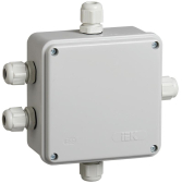Коробка КМ41330 распаячная для открытой проводки 100х100х50мм IP55 RAL7035 гермовводы PG9 - артикул UKO10-100-100-050-K51-55
