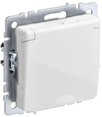 BRITE Розетка с заземлением с защитными шторками и крышкой 16А IP44 РСбш10-3-44-БрБ белый - IEK (ИЭК), артикул BR-R16-16-44-K01