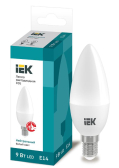 Лампа светодиодная C35 свеча 9Вт 230В 4000К E14 - IEK (ИЭК), артикул LLE-C35-9-230-40-E14