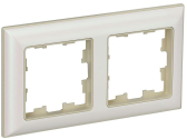 BRITE Рамка 2 поста РУ-2-Бр бежевый/жемчуг IEK - артикул BR-M22-12-1-K10