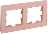 BRITE Рамка 2 поста РУ-2-2-БрП стекло персиковый матовый IEK - артикул BR-M22-G-31-K96