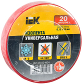 Изолента ПВХ красная 15мм 20м - IEK (ИЭК), артикул UIZ-13-10-K04