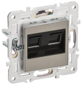 SKANDY Розетка компьютерная двойная RJ45 кат.6 SK-K04N никель IEK - артикул SK-K20-2-K50