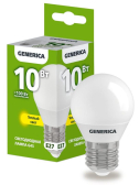 Лампа светодиодная G45 шар 10Вт 230В 3000К E27 GENERICA - IEK (ИЭК), артикул LL-G45-10-230-30-E27-G