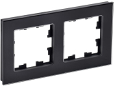 BRITE Рамка 2 поста РУ-2-2-БрЧ стекло черный - артикул BR-M22-G-K02