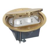 Напольная коробка круглая IP 66 c откидной крышкой 4 модуля латунь (088063) - артикул 088063