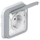 Plexo Розетка с заземлением IP55 серая (069833) - артикул 069833