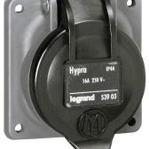 Розетка встраиваемая IP44 2К+З 250v 16А Hypra (053903) - артикул 053903