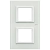 Axolute Накладки декоративные прямоугольные White/белое стекло на 2+2 модуля (HA4802M2VBB) - артикул HA4802M2VBB