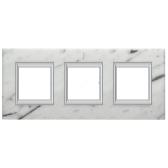 Axolute Накладки декоративные прямоугольные камень/мрамор Carrara на 2+2+2 модуля (HA4802/3RMC) - артикул HA4802/3RMC