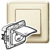Розетка с заземлением Cariva IP44 слоновая кость (773745) - артикул 773745
