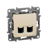 Etika Слоновая кость Розетка компьютерная 2-ая RJ45, категория 5е UTP | 672355 | Legrand - артикул 672355