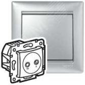 VALENA Розетка TV-FM 14dB проходная алюминий (770134) - артикул 770134