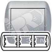 Galea Life Рамка 3 поста горизонтальная металлик/aluminium - артикул 777303