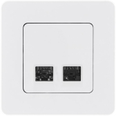 Розетка компьютерная двойная RJ45 категория 6 UTP белый INSPIRIA - Legrand, артикул 673840