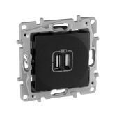 Etika Антрацит Розетка USB 2-ая 240В/5В 2400мА | 672694 | Legrand - артикул 672694
