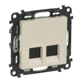 Valena LIFE Розетка информационная двойная RJ45 категория 5е UTP с лицевой панелью слоновая кость (753541) - Legrand, артикул 753541