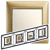 VALENA Рамка 4 поста горизонтальная матовое золото (770304) - артикул 770304