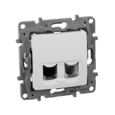 Etika Белый Розетка телефонная + компьютерная (RJ11+RJ45) 5 кат. UTP | 672252 | Legrand - артикул 672252