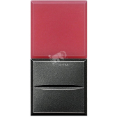 Axolute Кнопка AXIAL с рассеивателем 1Р красный 230 и 127В~ 10А антрацит (HS4038R/230) - артикул HS4038R/230
