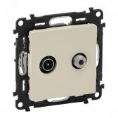 Valena LIFE Розетка TV-SAT  двухкабельная С лицевой панелью Слоновая кость (753558) - артикул 753558