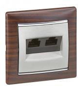 VALENA Розетка компьютерная RJ45 категория 5е UTP алюминий 2S (770239) - артикул 770239