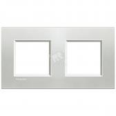 LivingLight Рамка прямоугольная, 2 поста, цвет Серебро - артикул LNA4802M2AG