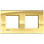 LivingLight Рамка прямоугольная, 2 поста, цвет Золото - артикул LNA4802M2OA