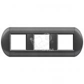 LivingLight Рамка овальная, 3 поста, цвет Графит - артикул LNB4802M3GF