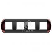 LivingLight Рамка овальная, 4 поста, цвет Бордовый - артикул LNB4802M4TW