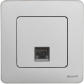 Розетка компьютерная RJ45 категория 6 UTP алюминий INSPIRIA - артикул 673832