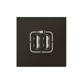 Розетка USB А+А для зарядки двойная Mosaic 2 модуля - матовая черная (079194L) - Legrand, артикул 079194L