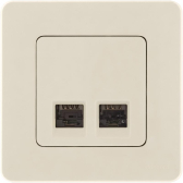 Розетка компьютерная двойная RJ45 категория 6 UTP слоновая кость INSPIRIA - артикул 673841