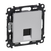 Valena LIFE Розетка информационная RJ45 категория 5е UTP с лицевой панелью алюминий (753640) - артикул 753640
