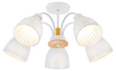 9029-305 Люстра Lulu P5 белый/светлое дерево 5хE27 60W (48) | Б0049202 | Rivoli - артикул Б0049202